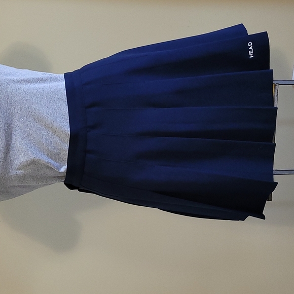 HEAD Tennis Skirt Vintage 70s Pleated Mini Retro Sportswear Athletic Navy Blu 10 - Picture 2 of 10